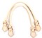 18.8" byhands 100% Genuine Leather Ivory Purse Handles/Tote Bag Handles, Gold Style Ring (22-4701)
